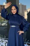 Gülbahar Tesettür Abiye Lacivert