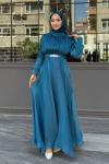 Gülbahar Tesettür Abiye Petrol Mavisi