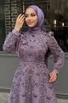 Belkıs Tesettür Abiye Lila
