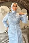 Aliye Tesettür Abiye Bebe Mavisi