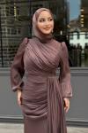 Aliye Tesettür Abiye Kahverengi