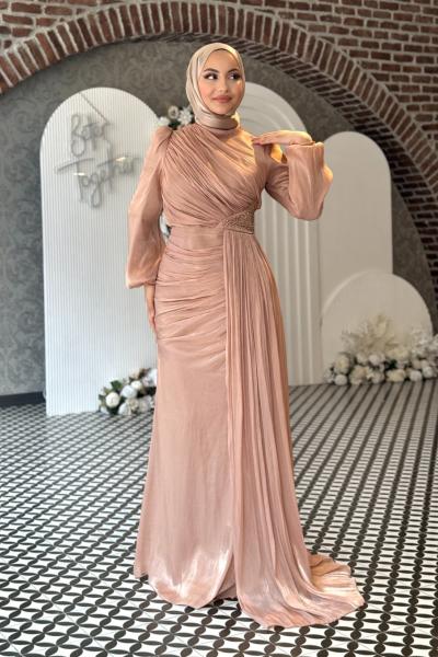 Aliye Tesettür Abiye Sütlü Kahve