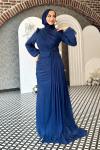 Aliye Tesettür Abiye Lacivert