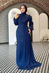 Aliye Tesettür Abiye Lacivert