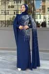 Serenay Tesettür Abiye Lacivert