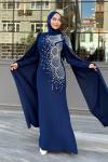 Serenay Tesettür Abiye Lacivert