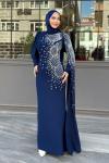 Serenay Tesettür Abiye Lacivert