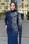 Serenay Tesettür Abiye Lacivert