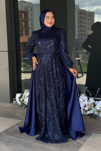 Şeyma Tesettür Abiye Lacivert