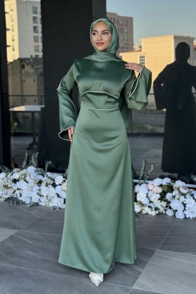 Pınar Tesettür Abiye Mint Yeşili