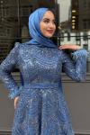 Hürrem Tesettür Abiye Mavi
