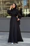 Ela tesettür abiye Siyah