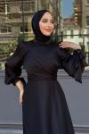 Ela tesettür abiye Siyah