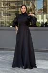 Ela tesettür abiye Siyah