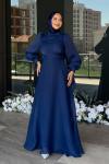 Ela tesettür abiye Lacivert