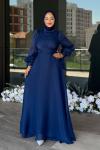Ela tesettür abiye Lacivert