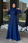 Ela tesettür abiye Lacivert