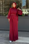 Asuman tesettür abiye Bordo