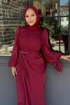 Asuman tesettür abiye Bordo