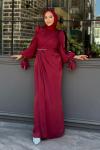 Asuman tesettür abiye Bordo