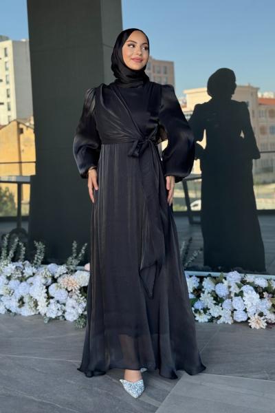 Sibel Tesettür Abiye Siyah