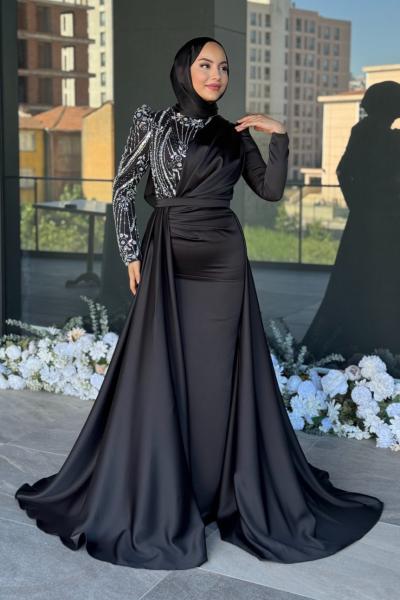 Nefise Tesettür Abiye Siyah