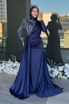 Nefise Tesettür Abiye Lacivert