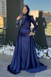 Nefise Tesettür Abiye Lacivert