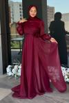 Bahar Tesettür Abiye Bordo