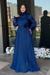 Bahar Tesettür Abiye Lacivert