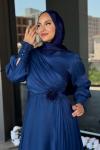 Bahar Tesettür Abiye Lacivert
