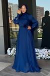 Bahar Tesettür Abiye Lacivert