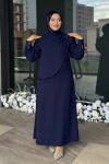 Alina Tesettür Abiye Lacivert