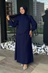 Alina Tesettür Abiye Lacivert