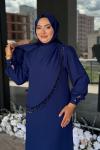 Alina Tesettür Abiye Saks Mavisi