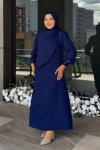 Alina Tesettür Abiye Saks Mavisi