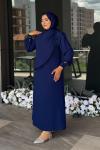 Alina Tesettür Abiye Saks Mavisi