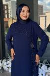 Tana Tesettür Abiye Lacivert