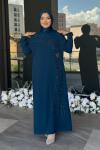 Tana Tesettür Abiye Petrol Mavisi