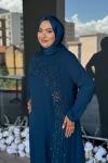 Tana Tesettür Abiye Petrol Mavisi