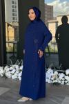 Tana Tesettür Abiye Saks Mavisi
