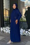 Tana Tesettür Abiye Saks Mavisi
