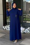 Irmak Tesettür Abiye Saks Mavisi
