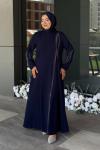 Emine Tesettür Abiye Lacivert