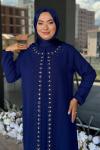 Melodi Tesettür Abiye Saks Mavisi