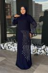 Göksel Tesettür Abiye Lacivert