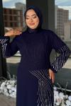 Göksel Tesettür Abiye Lacivert