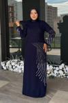 Göksel Tesettür Abiye Lacivert