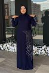Göksel Tesettür Abiye Lacivert