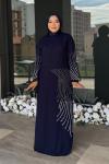 Göksel Tesettür Abiye Lacivert